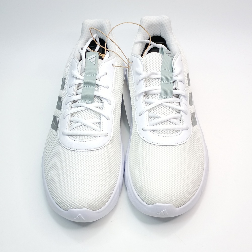 Adidas Cloudfoam Flex Laces Running Shoes Women Size 11 White Silver JS4891 - Picture 3 of 10